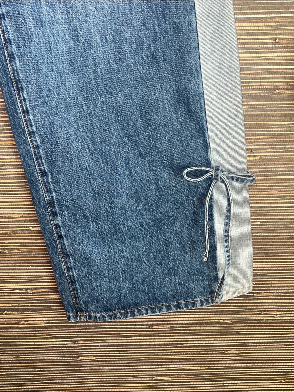 NWT Blanknyc The Harrison Low Rise Baggy Ankle Tie Jeans 27 Midnight Contrast - Picture 6 of 17